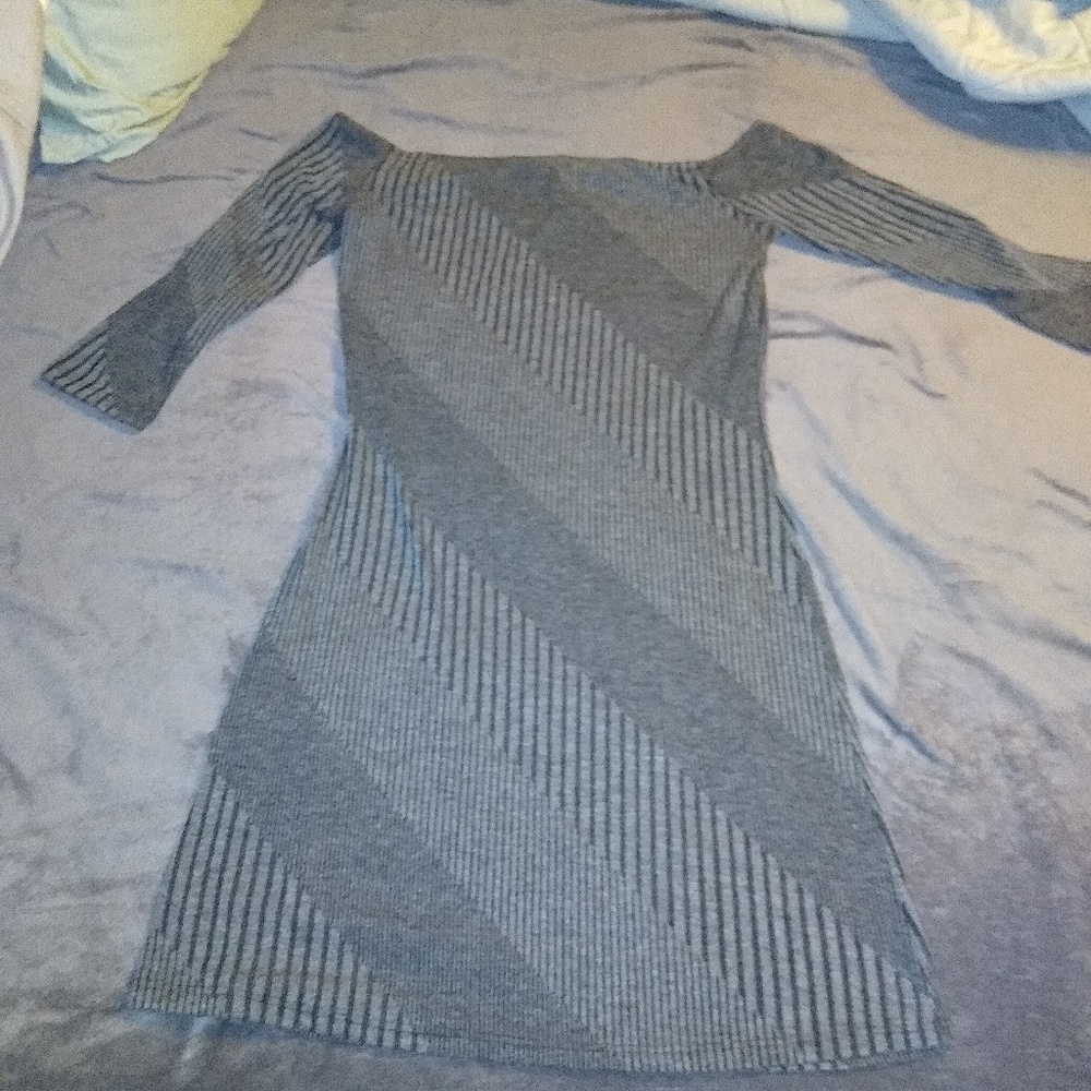 Gray off the shoulder mini dress